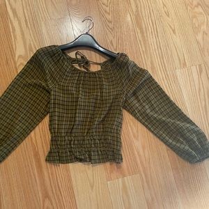 Madewell dark green crop top xxs